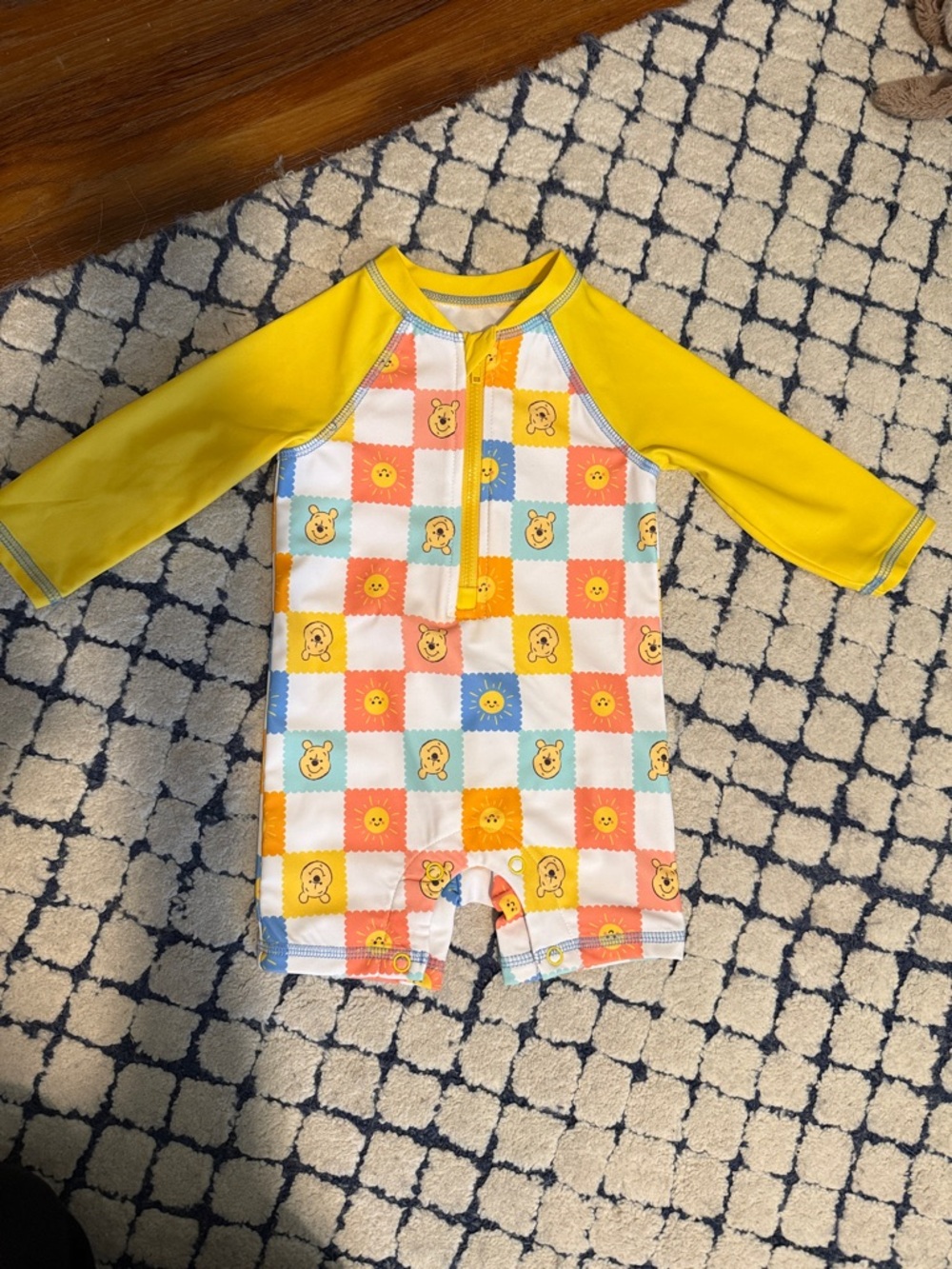 Disney Kids Winnie the Pooh Yellow Long-Sleeve One-Piece Swimsuit